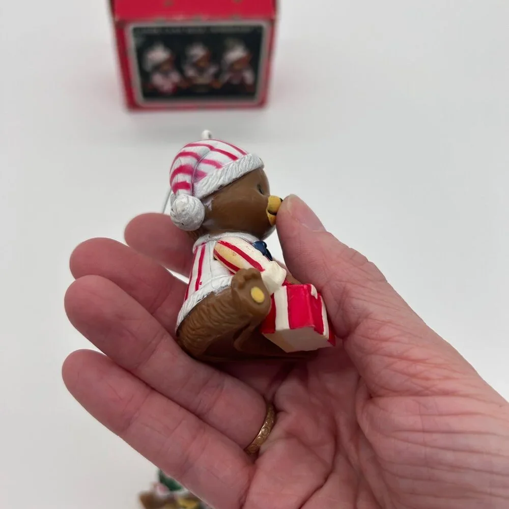 Christmas‎ Around the World Candy Cane Bear ornaments set of 3 IN BOX